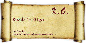 Kozár Olga névjegykártya