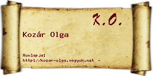 Kozár Olga névjegykártya