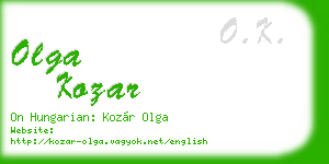 olga kozar business card